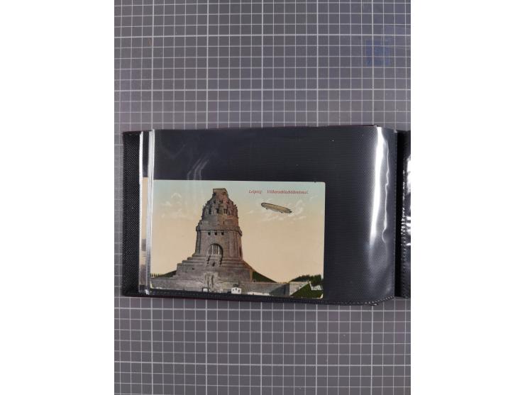 1907/38, Album 100 Zeppelin-Ansichtskarten, dabei 64 Karten bis 1914 (52 AK Deutsches Reich) mit vielen seltenen Ansichten, m