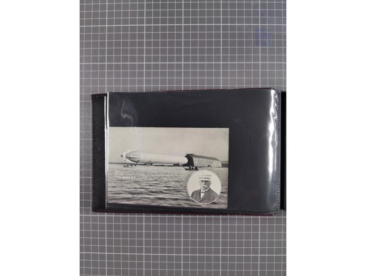 1907/38, Album 100 Zeppelin-Ansichtskarten, dabei 64 Karten bis 1914 (52 AK Deutsches Reich) mit vielen seltenen Ansichten, m