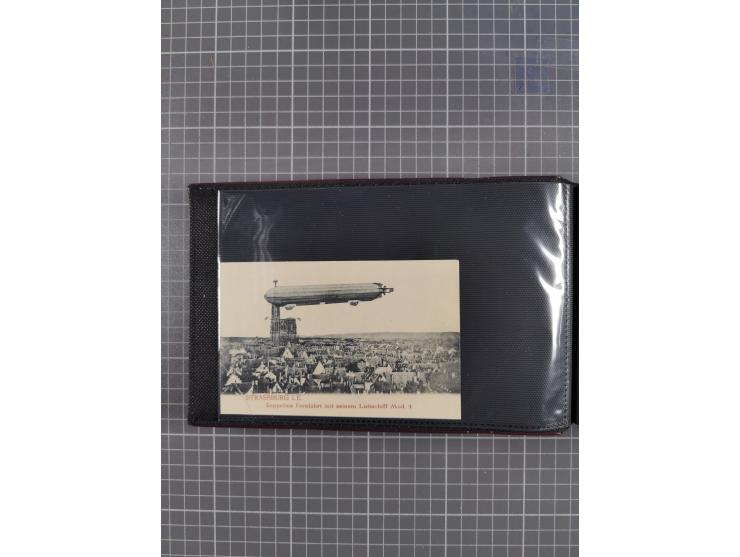 1907/38, Album 100 Zeppelin-Ansichtskarten, dabei 64 Karten bis 1914 (52 AK Deutsches Reich) mit vielen seltenen Ansichten, m