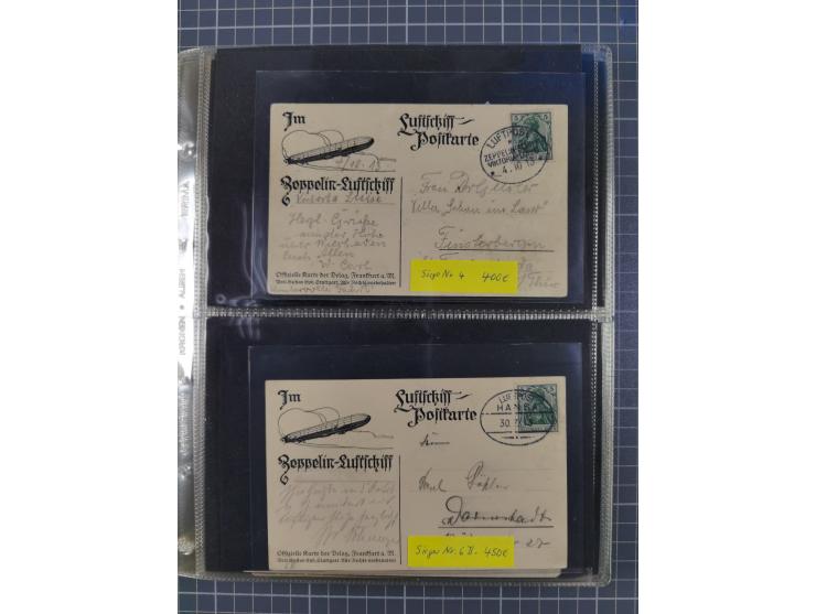 1913/36, Album mit 55 Zeppelinbriefen -Karten, (51 St. DR) dabei viele bessere Belege, u.a. DR großes Telegramm Luftschiff Hi