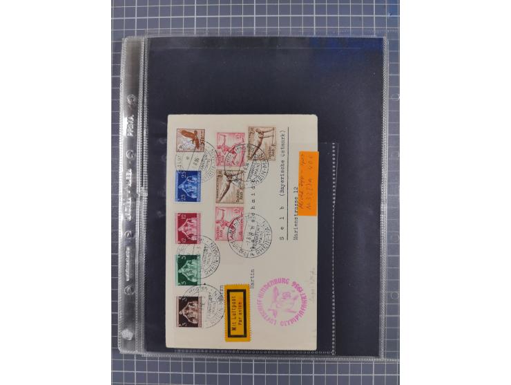 1913/36, Album mit 55 Zeppelinbriefen -Karten, (51 St. DR) dabei viele bessere Belege, u.a. DR großes Telegramm Luftschiff Hi