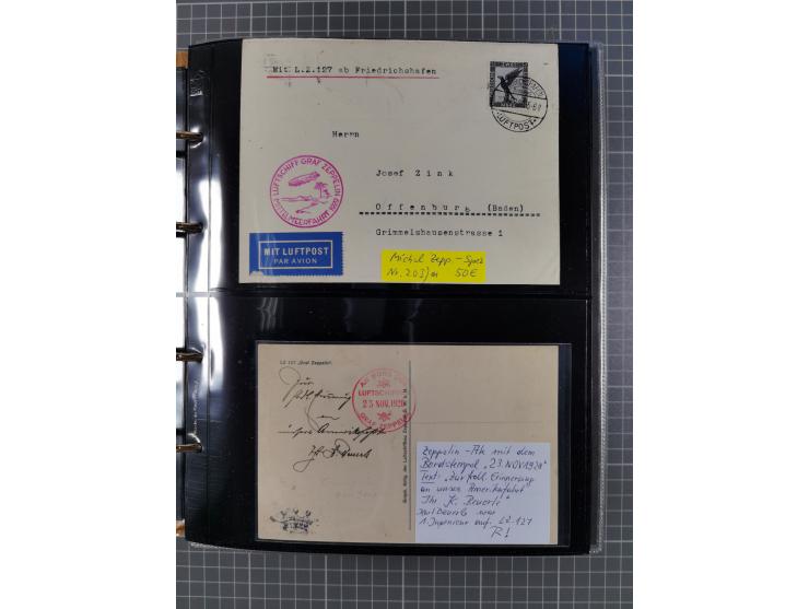 1908/39, umfangreiche Sammlung von 234 Belegen, viel Deutsches Reich (126 St.) mit Zeppelinbriefen/ Karten, Zeppelin-Ansichts