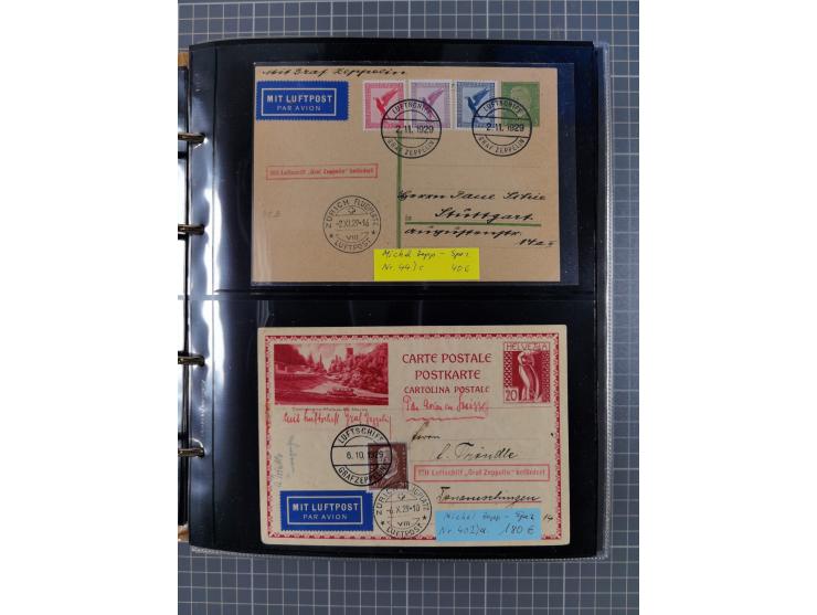 1908/39, umfangreiche Sammlung von 234 Belegen, viel Deutsches Reich (126 St.) mit Zeppelinbriefen/ Karten, Zeppelin-Ansichts