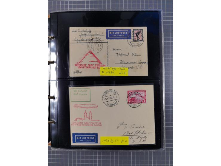 1908/39, umfangreiche Sammlung von 234 Belegen, viel Deutsches Reich (126 St.) mit Zeppelinbriefen/ Karten, Zeppelin-Ansichts