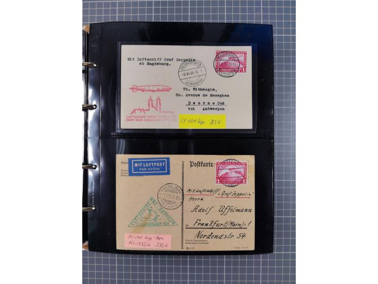 1908/39, umfangreiche Sammlung von 234 Belegen, viel Deutsches Reich (126 St.) mit Zeppelinbriefen/ Karten, Zeppelin-Ansichts