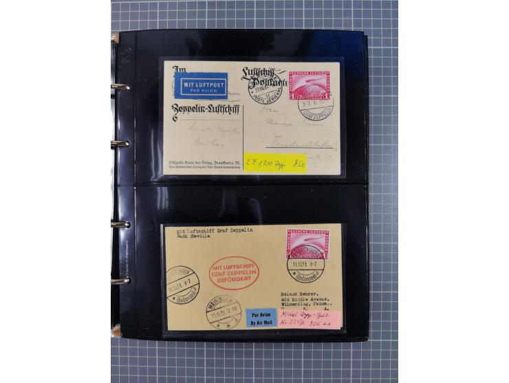 1908/39, umfangreiche Sammlung von 234 Belegen, viel Deutsches Reich (126 St.) mit Zeppelinbriefen/ Karten, Zeppelin-Ansichts