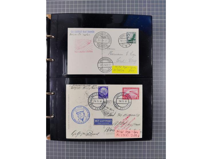 1908/39, umfangreiche Sammlung von 234 Belegen, viel Deutsches Reich (126 St.) mit Zeppelinbriefen/ Karten, Zeppelin-Ansichts