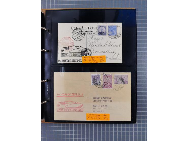 1908/39, umfangreiche Sammlung von 234 Belegen, viel Deutsches Reich (126 St.) mit Zeppelinbriefen/ Karten, Zeppelin-Ansichts