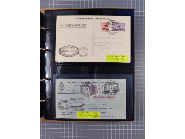 1908/39, umfangreiche Sammlung von 234 Belegen, viel Deutsches Reich (126 St.) mit Zeppelinbriefen/ Karten, Zeppelin-Ansichts