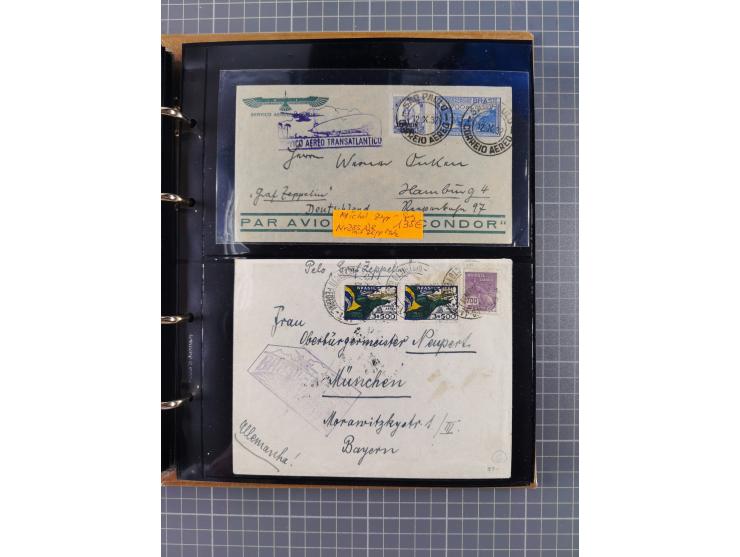 1908/39, umfangreiche Sammlung von 234 Belegen, viel Deutsches Reich (126 St.) mit Zeppelinbriefen/ Karten, Zeppelin-Ansichts