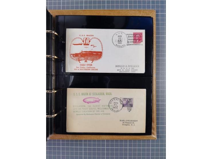 1908/39, umfangreiche Sammlung von 234 Belegen, viel Deutsches Reich (126 St.) mit Zeppelinbriefen/ Karten, Zeppelin-Ansichts