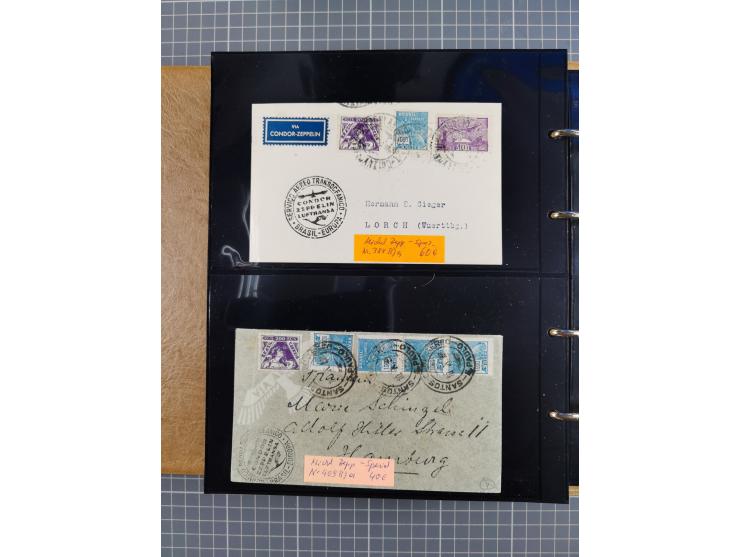 1908/39, umfangreiche Sammlung von 234 Belegen, viel Deutsches Reich (126 St.) mit Zeppelinbriefen/ Karten, Zeppelin-Ansichts