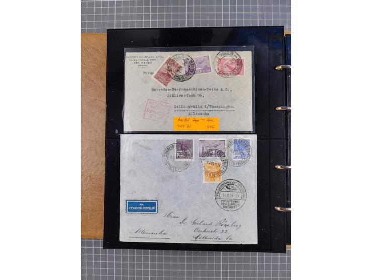 1908/39, umfangreiche Sammlung von 234 Belegen, viel Deutsches Reich (126 St.) mit Zeppelinbriefen/ Karten, Zeppelin-Ansichts