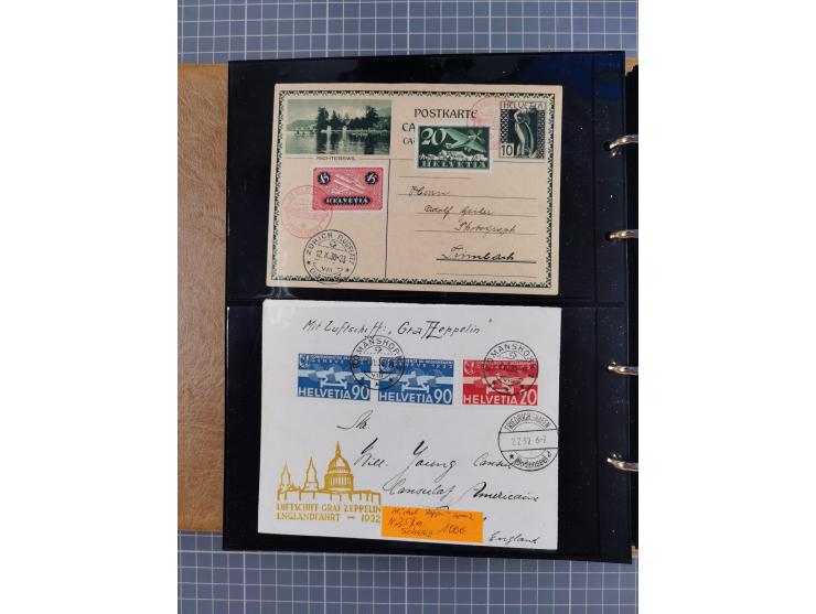 1908/39, umfangreiche Sammlung von 234 Belegen, viel Deutsches Reich (126 St.) mit Zeppelinbriefen/ Karten, Zeppelin-Ansichts