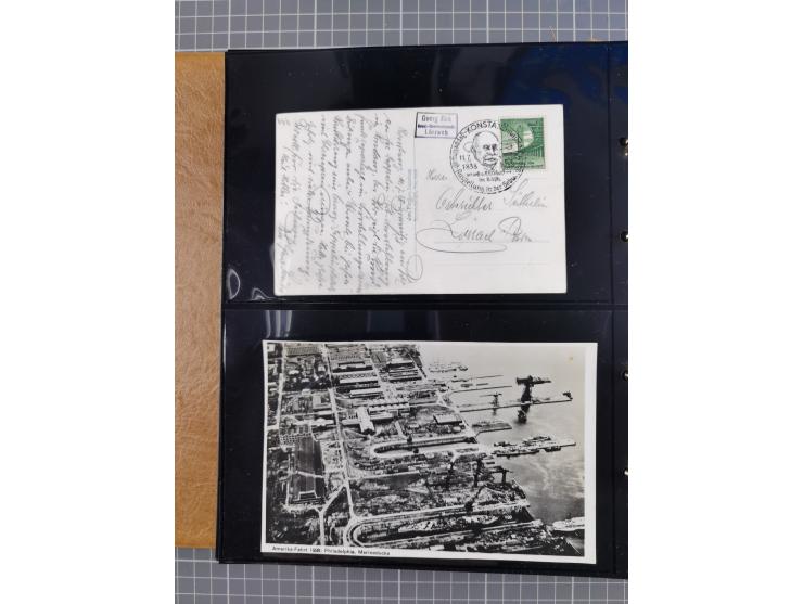 1908/39, umfangreiche Sammlung von 234 Belegen, viel Deutsches Reich (126 St.) mit Zeppelinbriefen/ Karten, Zeppelin-Ansichts