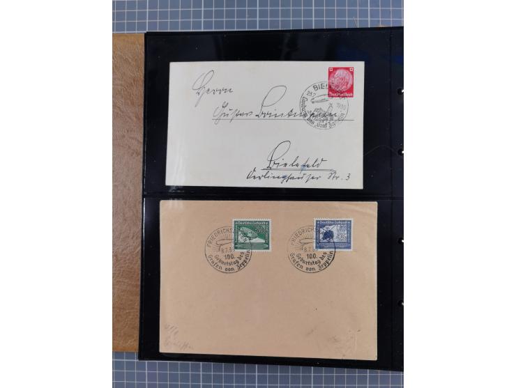 1908/39, umfangreiche Sammlung von 234 Belegen, viel Deutsches Reich (126 St.) mit Zeppelinbriefen/ Karten, Zeppelin-Ansichts