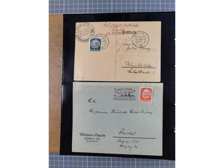 1908/39, umfangreiche Sammlung von 234 Belegen, viel Deutsches Reich (126 St.) mit Zeppelinbriefen/ Karten, Zeppelin-Ansichts