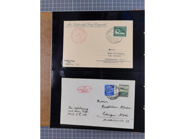 1908/39, umfangreiche Sammlung von 234 Belegen, viel Deutsches Reich (126 St.) mit Zeppelinbriefen/ Karten, Zeppelin-Ansichts