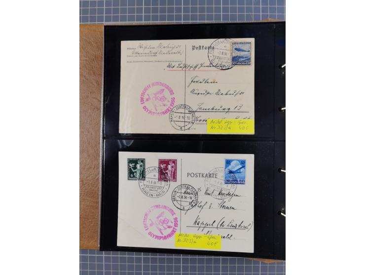1908/39, umfangreiche Sammlung von 234 Belegen, viel Deutsches Reich (126 St.) mit Zeppelinbriefen/ Karten, Zeppelin-Ansichts