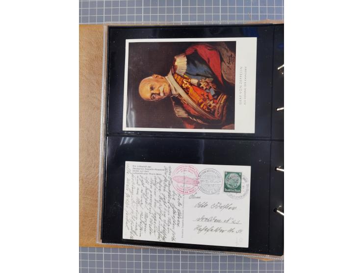 1908/39, umfangreiche Sammlung von 234 Belegen, viel Deutsches Reich (126 St.) mit Zeppelinbriefen/ Karten, Zeppelin-Ansichts