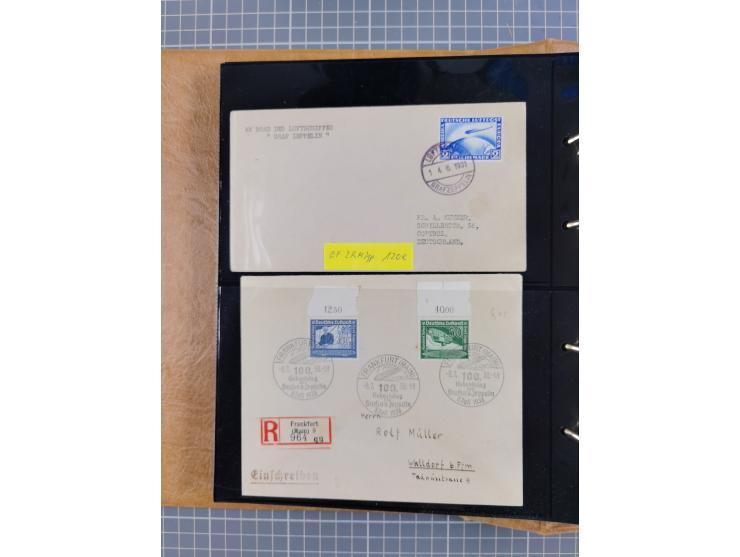 1908/39, umfangreiche Sammlung von 234 Belegen, viel Deutsches Reich (126 St.) mit Zeppelinbriefen/ Karten, Zeppelin-Ansichts