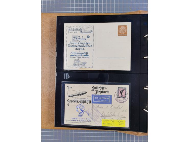 1908/39, umfangreiche Sammlung von 234 Belegen, viel Deutsches Reich (126 St.) mit Zeppelinbriefen/ Karten, Zeppelin-Ansichts