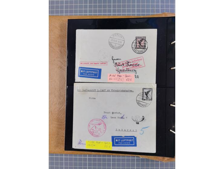 1908/39, umfangreiche Sammlung von 234 Belegen, viel Deutsches Reich (126 St.) mit Zeppelinbriefen/ Karten, Zeppelin-Ansichts