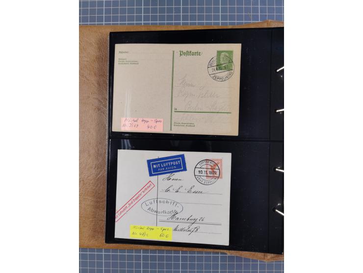 1908/39, umfangreiche Sammlung von 234 Belegen, viel Deutsches Reich (126 St.) mit Zeppelinbriefen/ Karten, Zeppelin-Ansichts