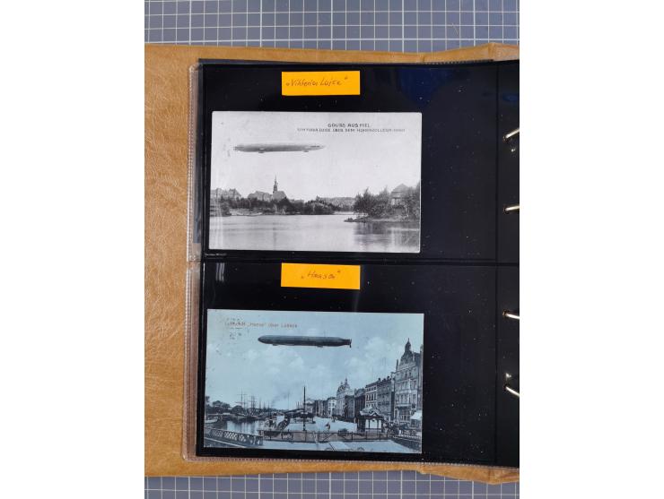 1908/39, umfangreiche Sammlung von 234 Belegen, viel Deutsches Reich (126 St.) mit Zeppelinbriefen/ Karten, Zeppelin-Ansichts