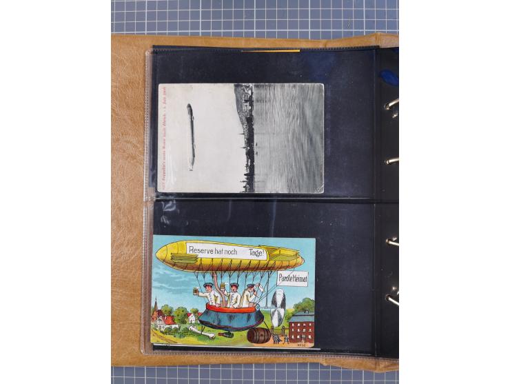 1908/39, umfangreiche Sammlung von 234 Belegen, viel Deutsches Reich (126 St.) mit Zeppelinbriefen/ Karten, Zeppelin-Ansichts