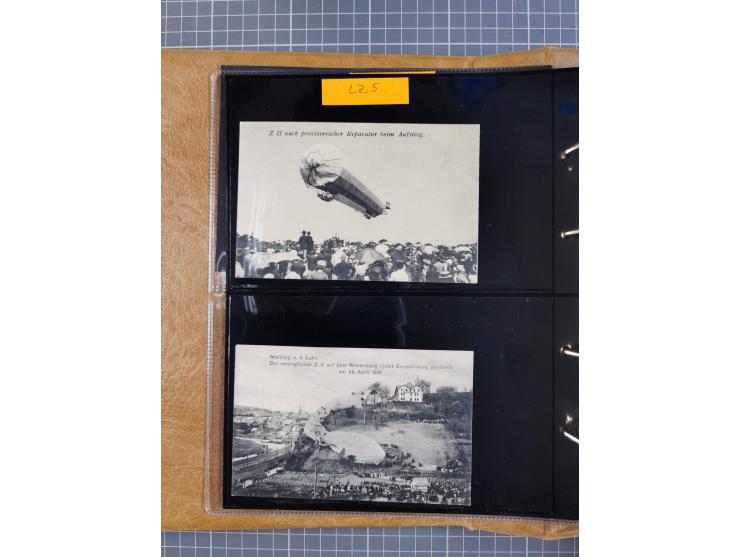 1908/39, umfangreiche Sammlung von 234 Belegen, viel Deutsches Reich (126 St.) mit Zeppelinbriefen/ Karten, Zeppelin-Ansichts