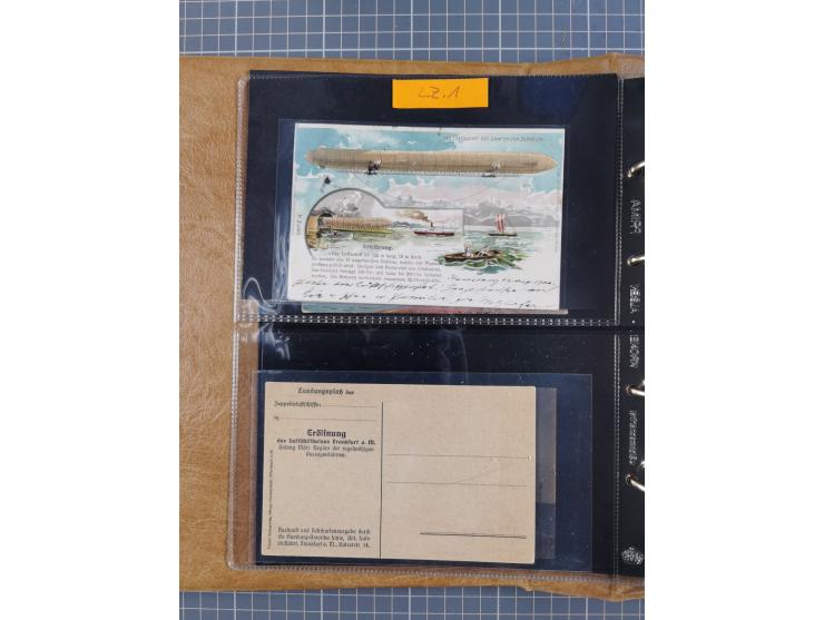 1908/39, umfangreiche Sammlung von 234 Belegen, viel Deutsches Reich (126 St.) mit Zeppelinbriefen/ Karten, Zeppelin-Ansichts