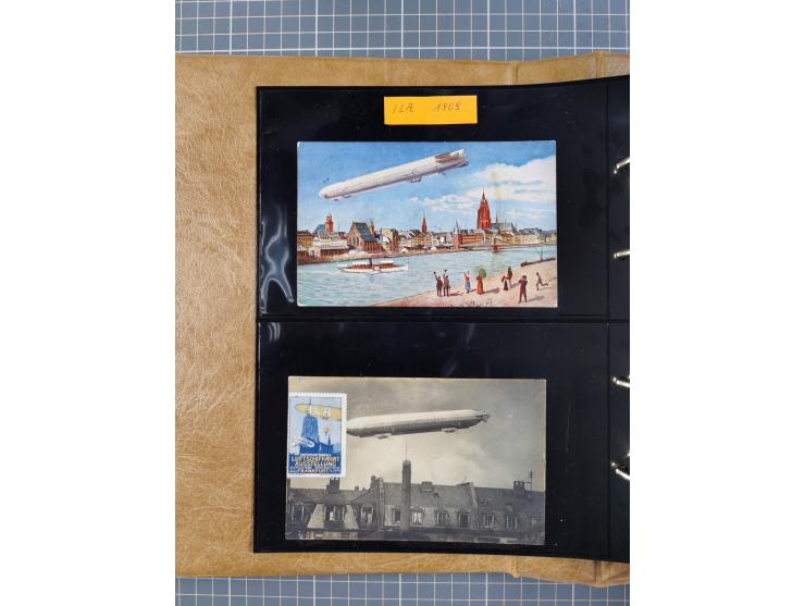 1908/39, umfangreiche Sammlung von 234 Belegen, viel Deutsches Reich (126 St.) mit Zeppelinbriefen/ Karten, Zeppelin-Ansichts