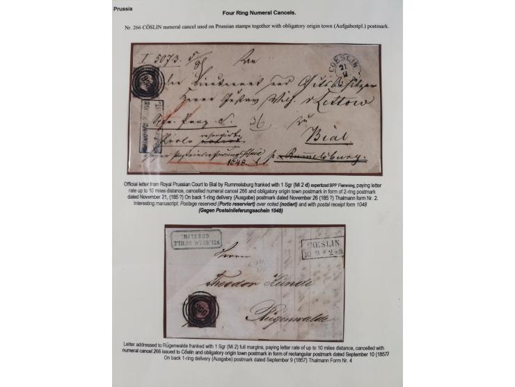 1851/67, kleine Partie mit 7 Briefen und einigen losen Marken, bessere Verwendungen mit Wertbrief und Bahnpoststempel, dabei 