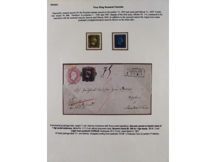 1851/67, kleine Partie mit 7 Briefen und einigen losen Marken, bessere Verwendungen mit Wertbrief und Bahnpoststempel, dabei 