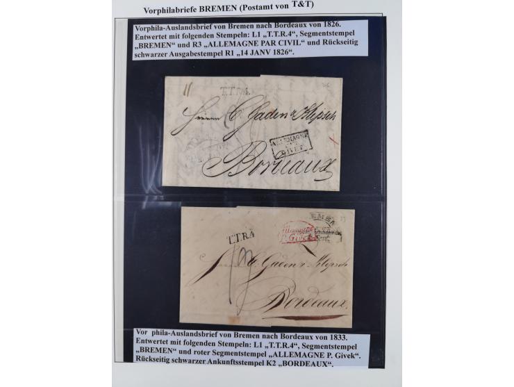 1855/66, meist gestempelte Sammlung und zwei Briefe, dabei u.a. Mi.-Nr. 1x und 8B PF I gestempelt, 2 Fotoatteste und 2 Fotobe