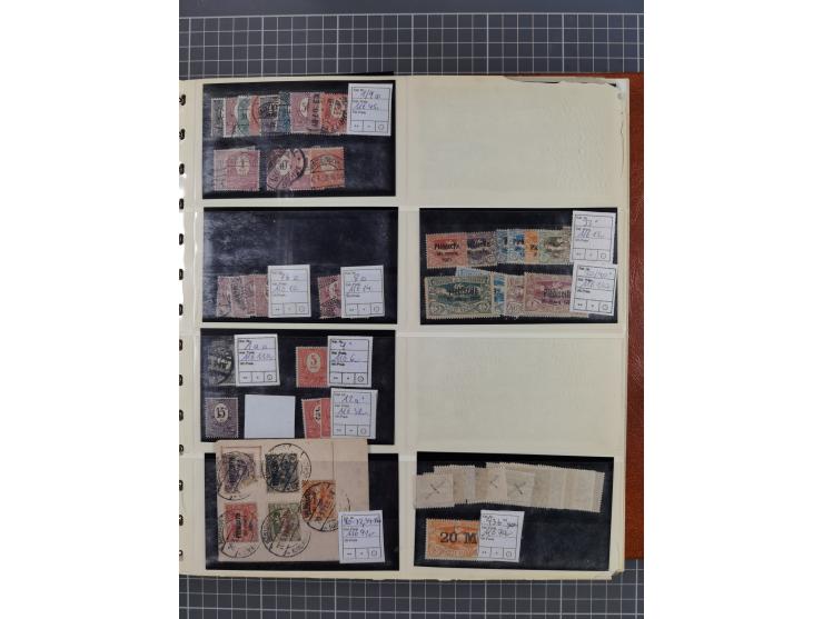 1900/39, Lagerbuch mit meist ungebrauchten/postfrischen Marken auf Steckkarten von D. Kolonien, Besetzung I. WK, Abstimmungsg