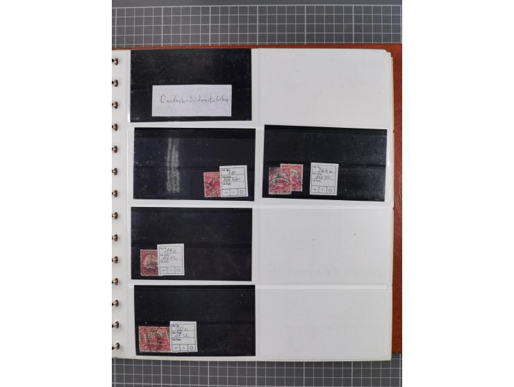 1900/39, Lagerbuch mit meist ungebrauchten/postfrischen Marken auf Steckkarten von D. Kolonien, Besetzung I. WK, Abstimmungsg