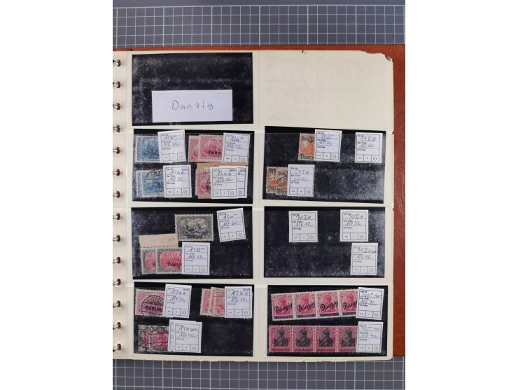 1900/39, Lagerbuch mit meist ungebrauchten/postfrischen Marken auf Steckkarten von D. Kolonien, Besetzung I. WK, Abstimmungsg