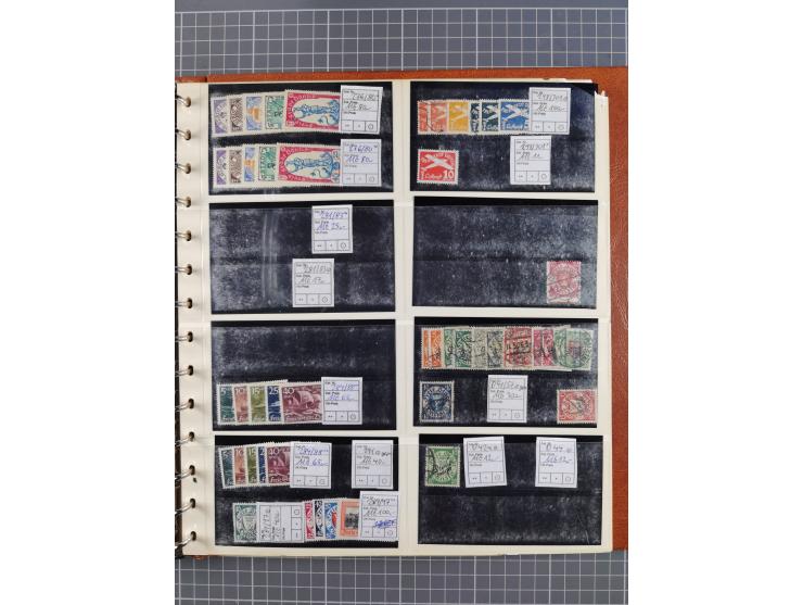 1900/39, Lagerbuch mit meist ungebrauchten/postfrischen Marken auf Steckkarten von D. Kolonien, Besetzung I. WK, Abstimmungsg