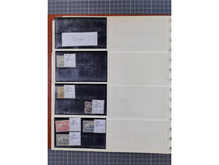 1900/39, Lagerbuch mit meist ungebrauchten/postfrischen Marken auf Steckkarten von D. Kolonien, Besetzung I. WK, Abstimmungsg