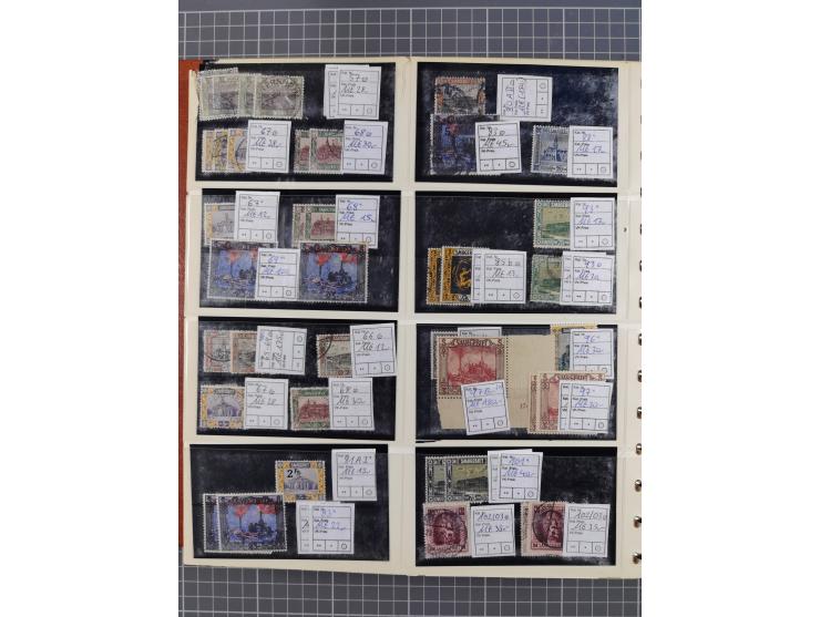 1900/39, Lagerbuch mit meist ungebrauchten/postfrischen Marken auf Steckkarten von D. Kolonien, Besetzung I. WK, Abstimmungsg