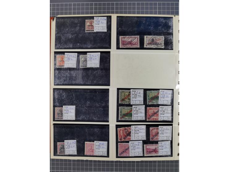 1900/39, Lagerbuch mit meist ungebrauchten/postfrischen Marken auf Steckkarten von D. Kolonien, Besetzung I. WK, Abstimmungsg