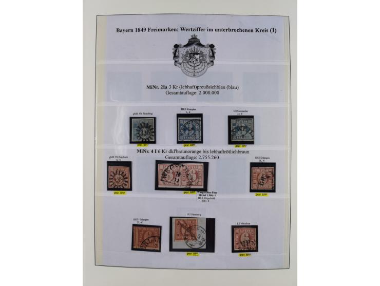 1849/1975, gestempelte Sammlung und 23 Briefe, ab Mi.-Nr. 1IIa breitrandig (FA Sem BPP), ferner 4I im waagerechten Paar, 3II,