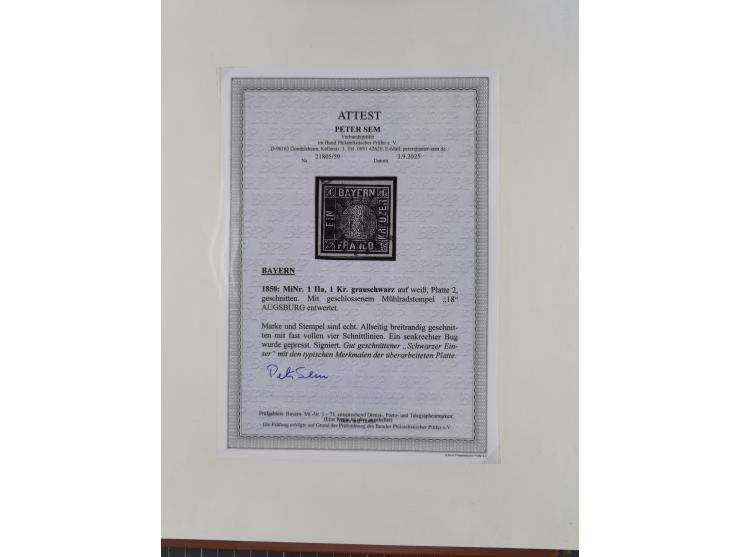 1849/1975, gestempelte Sammlung und 23 Briefe, ab Mi.-Nr. 1IIa breitrandig (FA Sem BPP), ferner 4I im waagerechten Paar, 3II,
