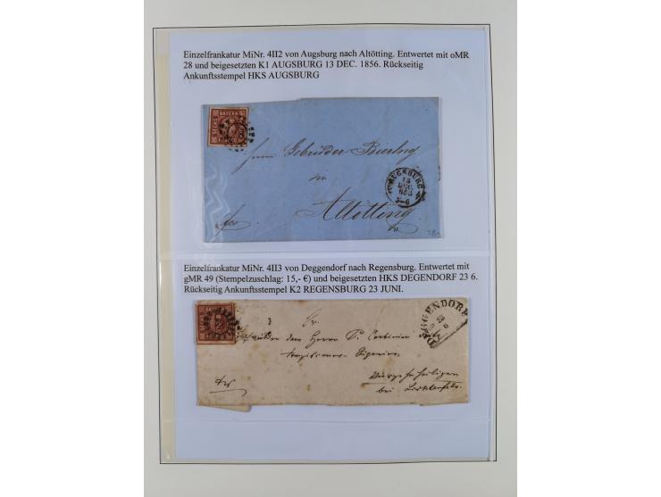 1849/1975, gestempelte Sammlung und 23 Briefe, ab Mi.-Nr. 1IIa breitrandig (FA Sem BPP), ferner 4I im waagerechten Paar, 3II,