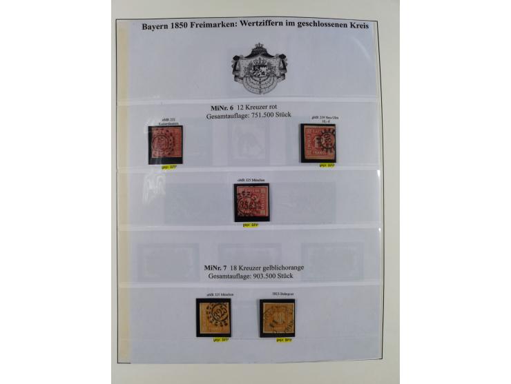 1849/1975, gestempelte Sammlung und 23 Briefe, ab Mi.-Nr. 1IIa breitrandig (FA Sem BPP), ferner 4I im waagerechten Paar, 3II,