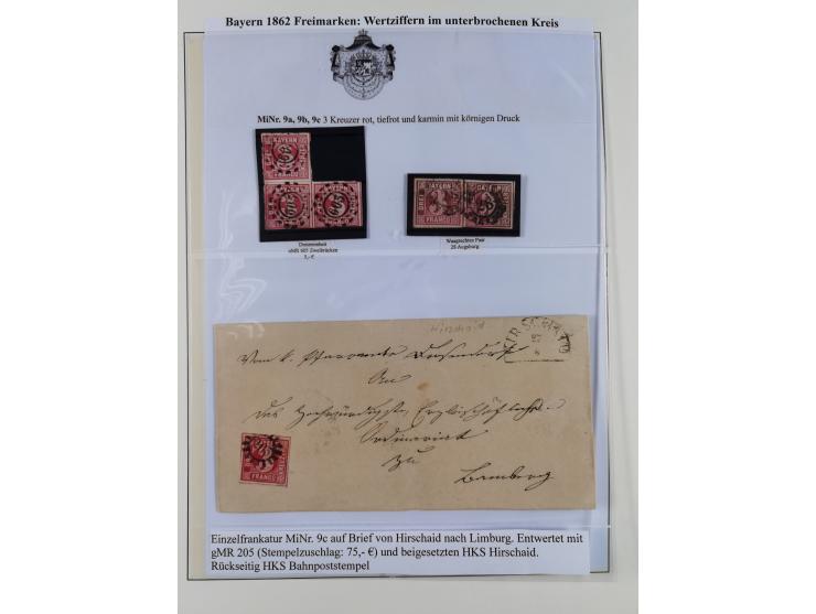 1849/1975, gestempelte Sammlung und 23 Briefe, ab Mi.-Nr. 1IIa breitrandig (FA Sem BPP), ferner 4I im waagerechten Paar, 3II,