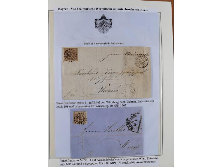 1849/1975, gestempelte Sammlung und 23 Briefe, ab Mi.-Nr. 1IIa breitrandig (FA Sem BPP), ferner 4I im waagerechten Paar, 3II,