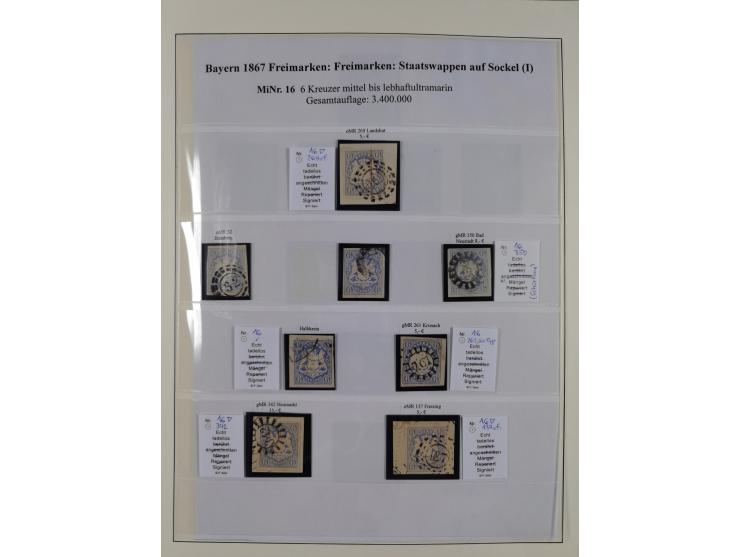 1849/1975, gestempelte Sammlung und 23 Briefe, ab Mi.-Nr. 1IIa breitrandig (FA Sem BPP), ferner 4I im waagerechten Paar, 3II,